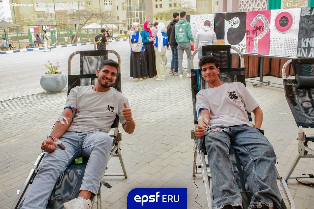 الاتحاد المصري لطلاب الصيدلة بالجامعة المصرية الروسية ... ينظم حملة للتبرع بالدم 