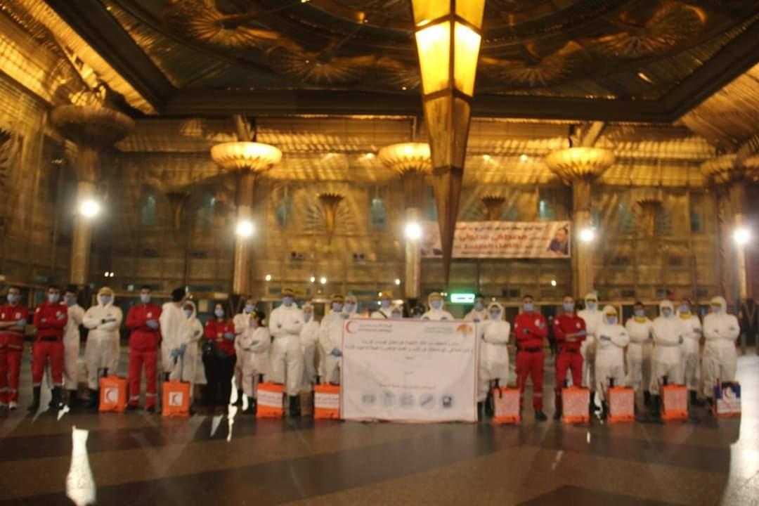 الهلال الاحمر يعقم محطة مصر بالتعاون مع مؤسسة ساويرس للتنمية 