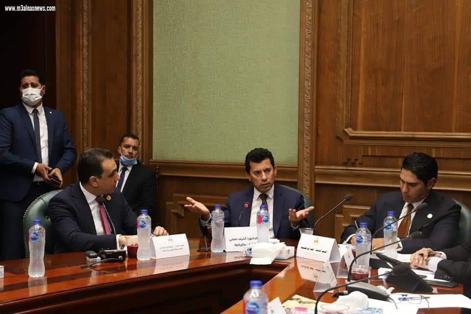 بيان صادر عن وزارة الشباب والرياضة خلال اجتماعه مع لجنة الشباب والرياضة بمجلس الشيوخ