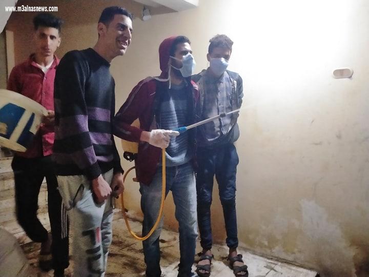 بالجهود الذاتية.. شباب قرية عمران بكفرالشيخ يشاركون فى تعقيم قريتهم
