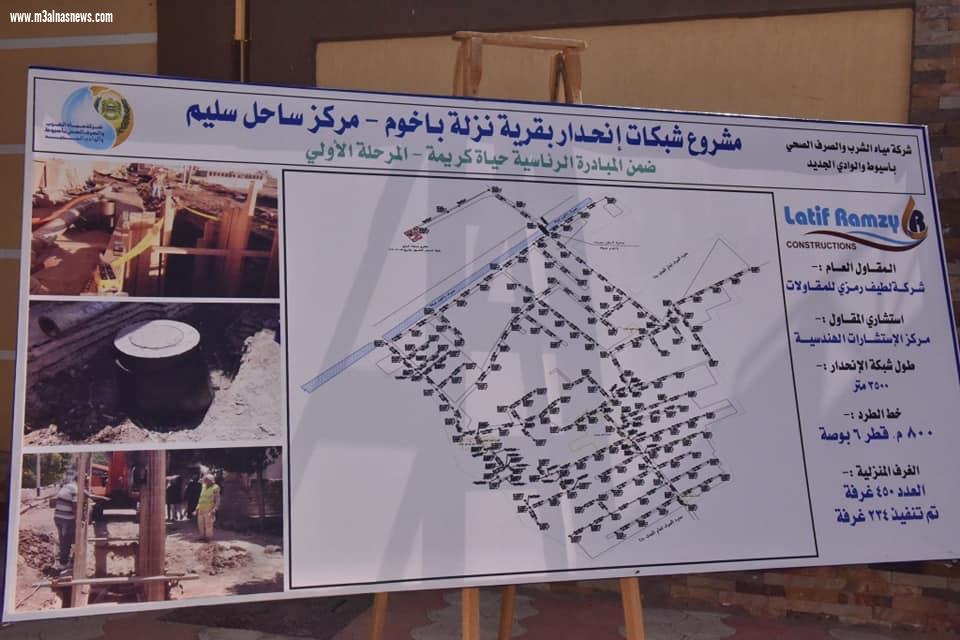 محافظ أسيوط يتفقد اعمال تنفيذ مشروع محطة رفع صرف صحى قرية باخوم بمركز ساحل سليم بتكلفة 11 مليون جنيه