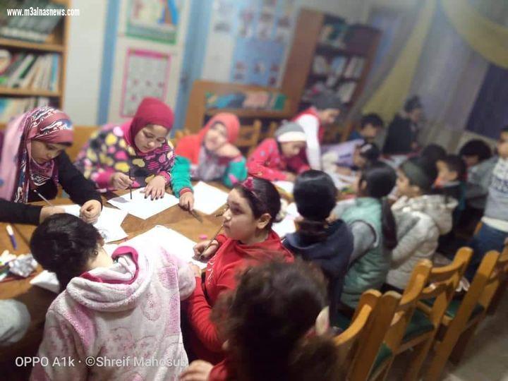 الدقهلية : نشاط فني مسابقة في الرسم بمركز شباب دنديط