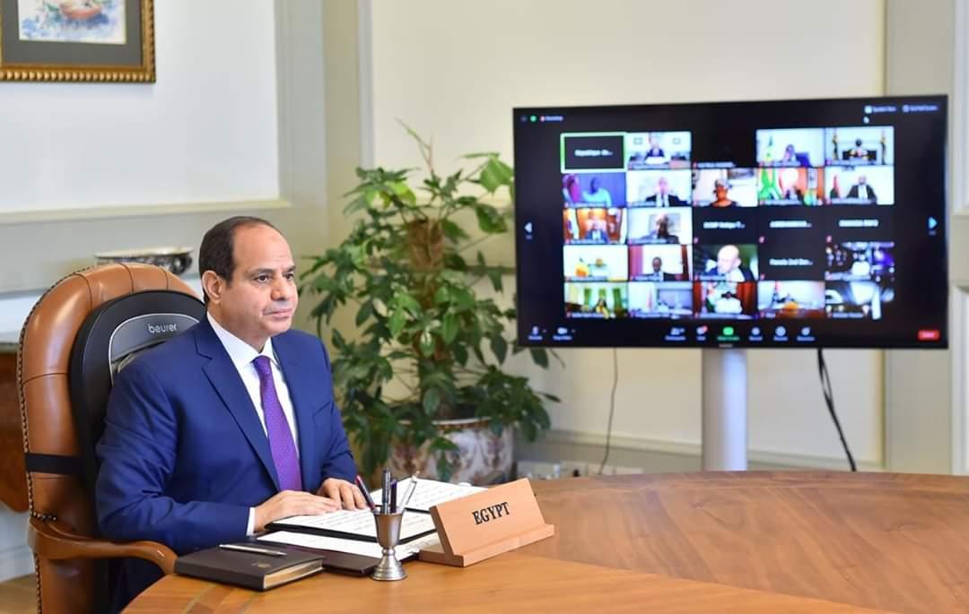 الرئيس السيسى يشارك فى قمة مصغرة مع عدد من القادة الأفارقة عبر تقنية الفيديو كونفرانس