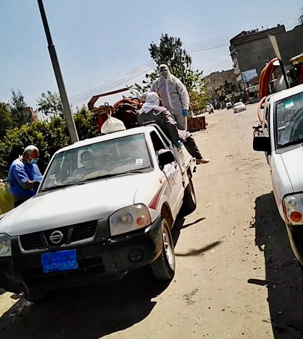 حملات تطهير وتعقيم مُكبرة بقرية الزعفران بكفرالشيخ الخاضعة للعزل الصحي