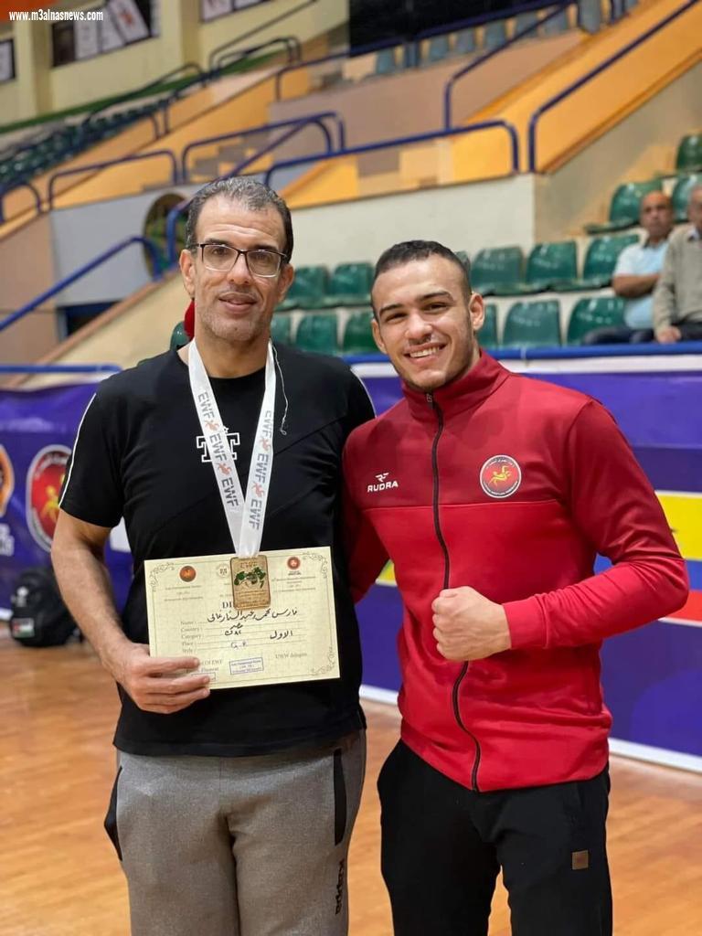 أبو غالى ابن كفر الشيخ بطل العرب فى البطولة العربية للمصارعة بالإسكندرية