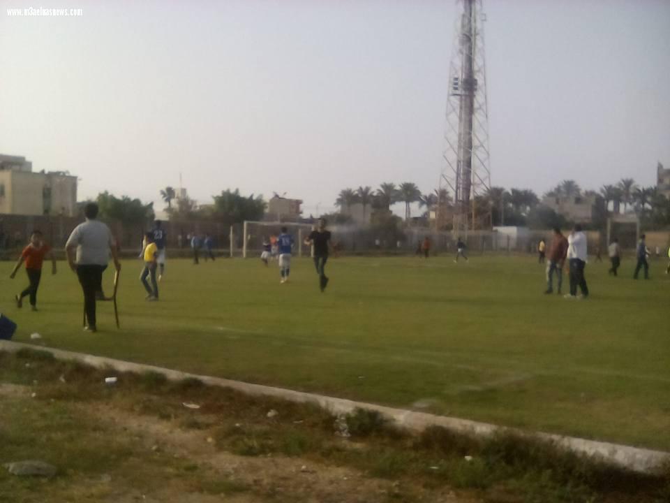 مشاجرة بين جماهير فريقى بلطيم وبيلا بعد انتهاء المباراة بالتعادل