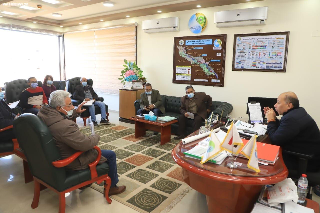 مياه أسيوط تناقش الأعمال الجارية بمرشحة التشيكى ومعملها المرجعى .. 