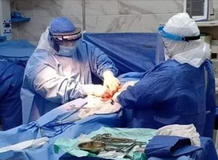 اجراء عملية ولادة قيصرية لسيدة مصابة بفيروس كورونا بالغربية 