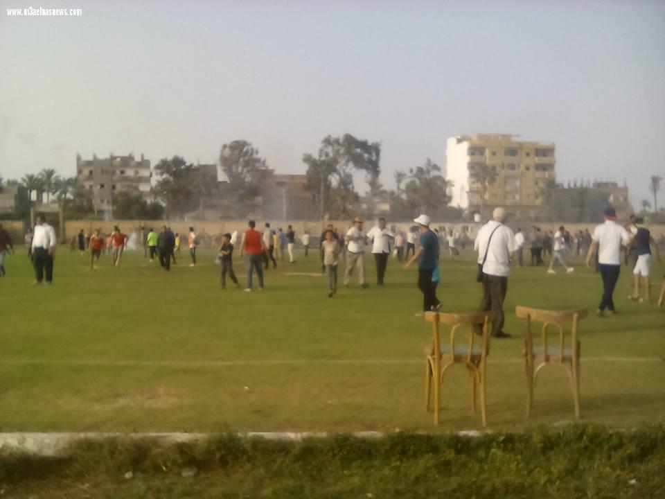 مشاجرة بين جماهير فريقى بلطيم وبيلا بعد انتهاء المباراة بالتعادل