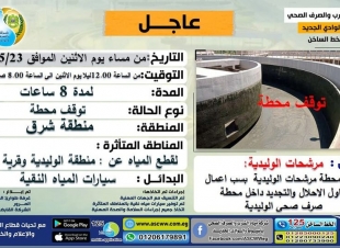 15مرة كلاكيت قطع المياه في حي الوليدية