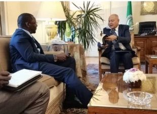 سفير السنغال في زياره لجامعة الدول العربيه ولقاء ابو الغيط